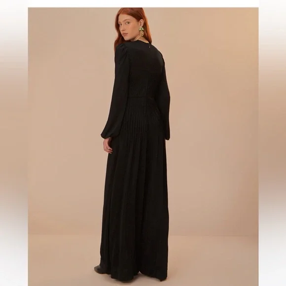 FARM Rio Black Jumpsuit with Wide-Leg Palazzo and Belted Waist - Picture 4 of 10